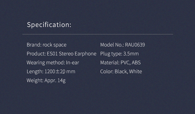 REGO Communication Sdn Bhd - Rock Space | rock space ES01 Stereo Earphone
