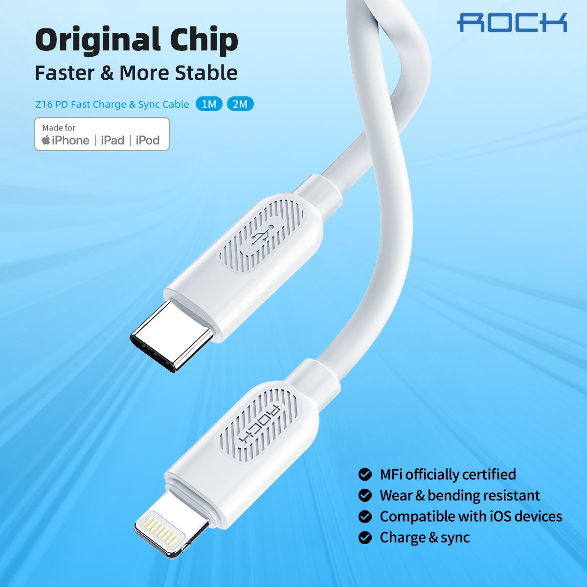 REGO Communication Sdn Bhd - Rock Space | ROCK Z16 PD Fast Charge MFi Lightning Cable
