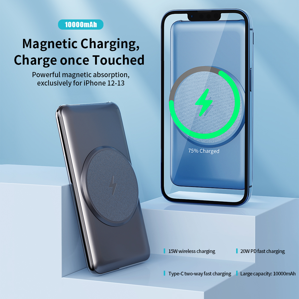 rock space P88 Magnetic Wireless Charger PD Power Bank (10000mAh) For Apple iPhone 13/13 Pro/13 Pro Max
