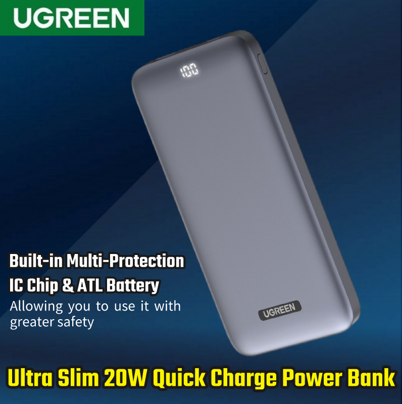UGREEN Ultra Slim 20W Quick Charge 10000mAh Power Bank