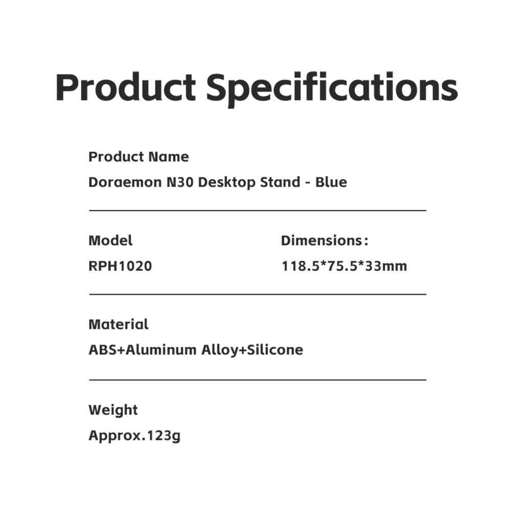 REGO Communication Sdn Bhd - Rock Space | ROCK Doraemon N30 Desktop Stand (Blue)