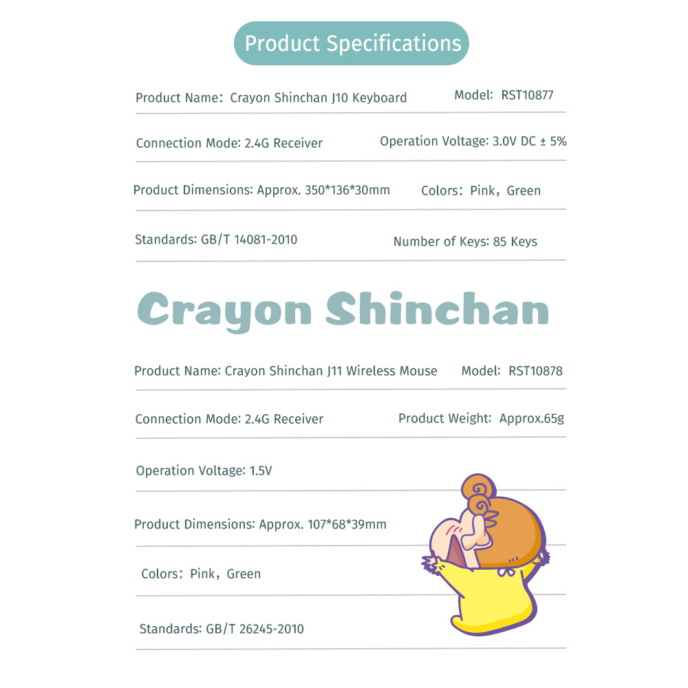 REGO Communication Sdn Bhd - Rock Space | ROCK Crayon ShinChan J10 Keyboard and Mouse Kit (Mouse only)