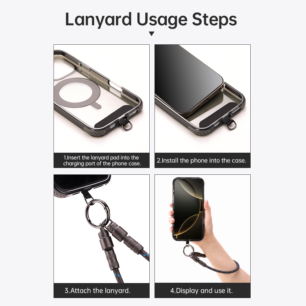 REGO Communication Sdn Bhd - Rock Space | ROCK R15 Phone Lanyard with Type C to C 60W Fast Charging Data Cable