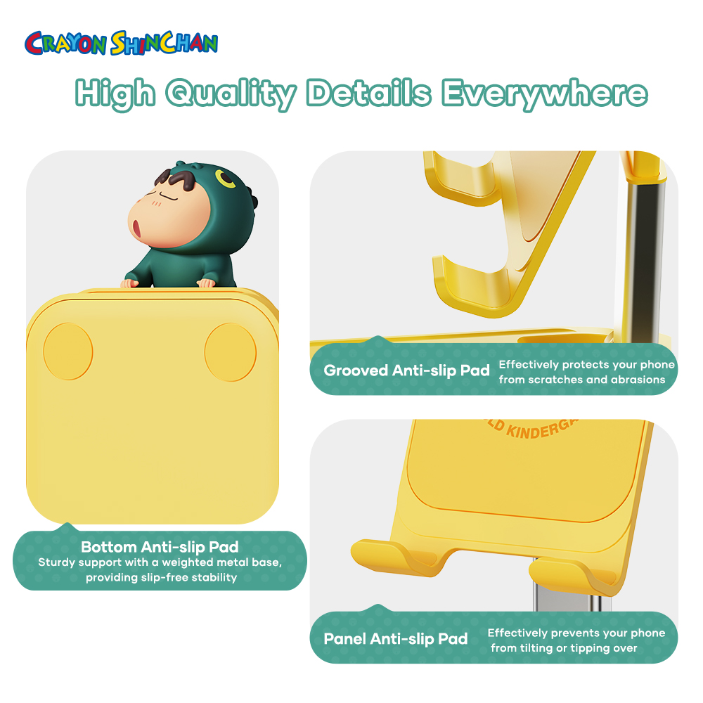 REGO Communication Sdn Bhd - Rock Space | ROCK Crayon Shinchan Desktop Foldable Stand for Mobile Phones with Ornament-Dinosaur