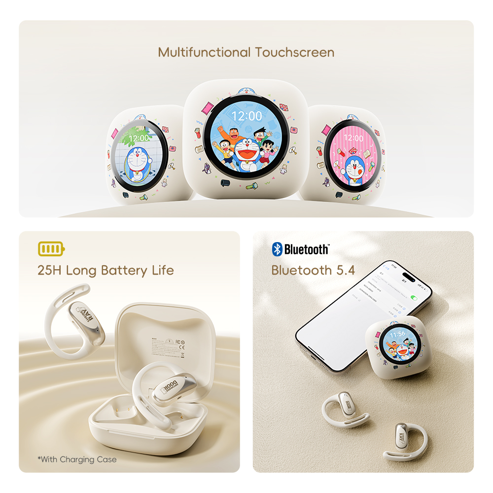 REGO Communication Sdn Bhd - Rock Space | ROCK Doraemon X918 Smart Touch Screen OWS Bluetooth Earphones