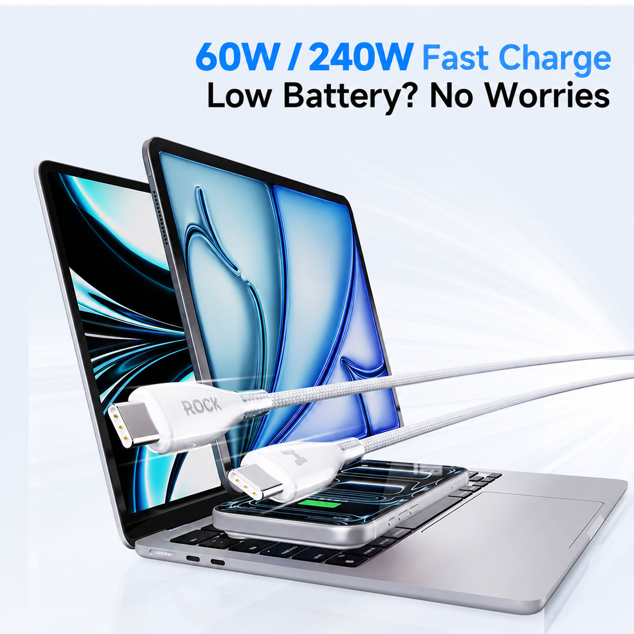 REGO Communication Sdn Bhd - Rock Space | ROCK Z23 Type-C to C PD 60W Fast Charging Cable