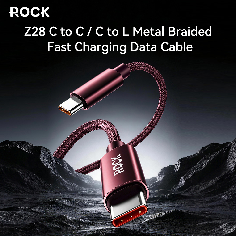 ROCK Z28 Type-C to C PD 60W Metal Braided Fast Charging Cable